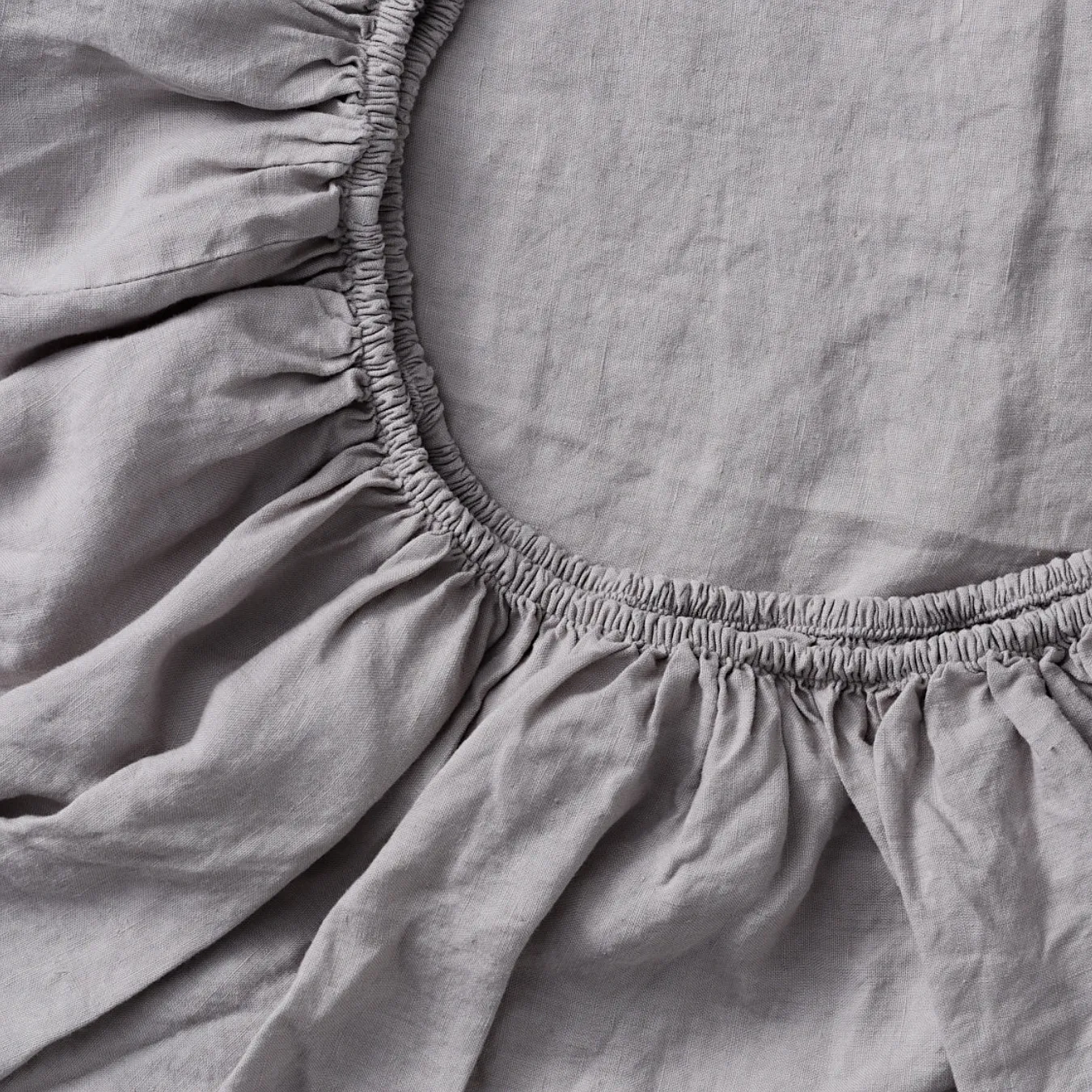 100% Linen Fitted Sheet in Cool Grey