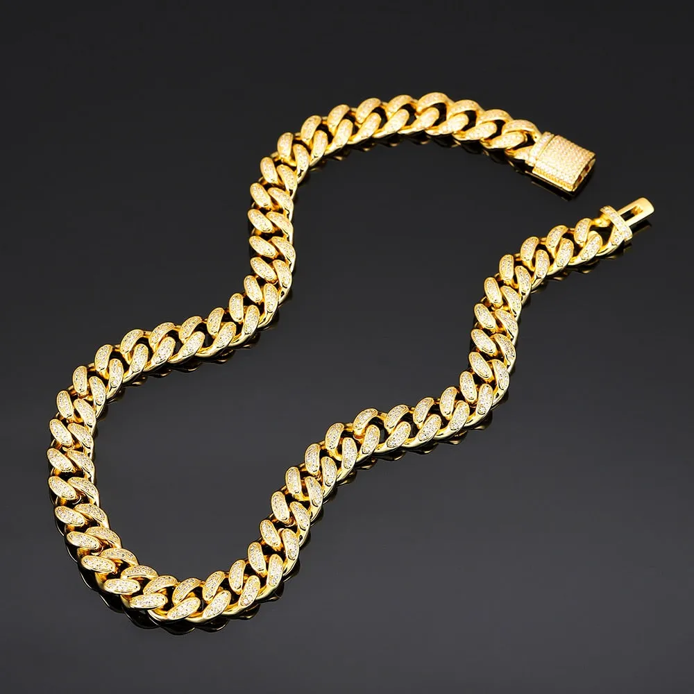 12mm Miami Prong Cuban Chain Necklace
