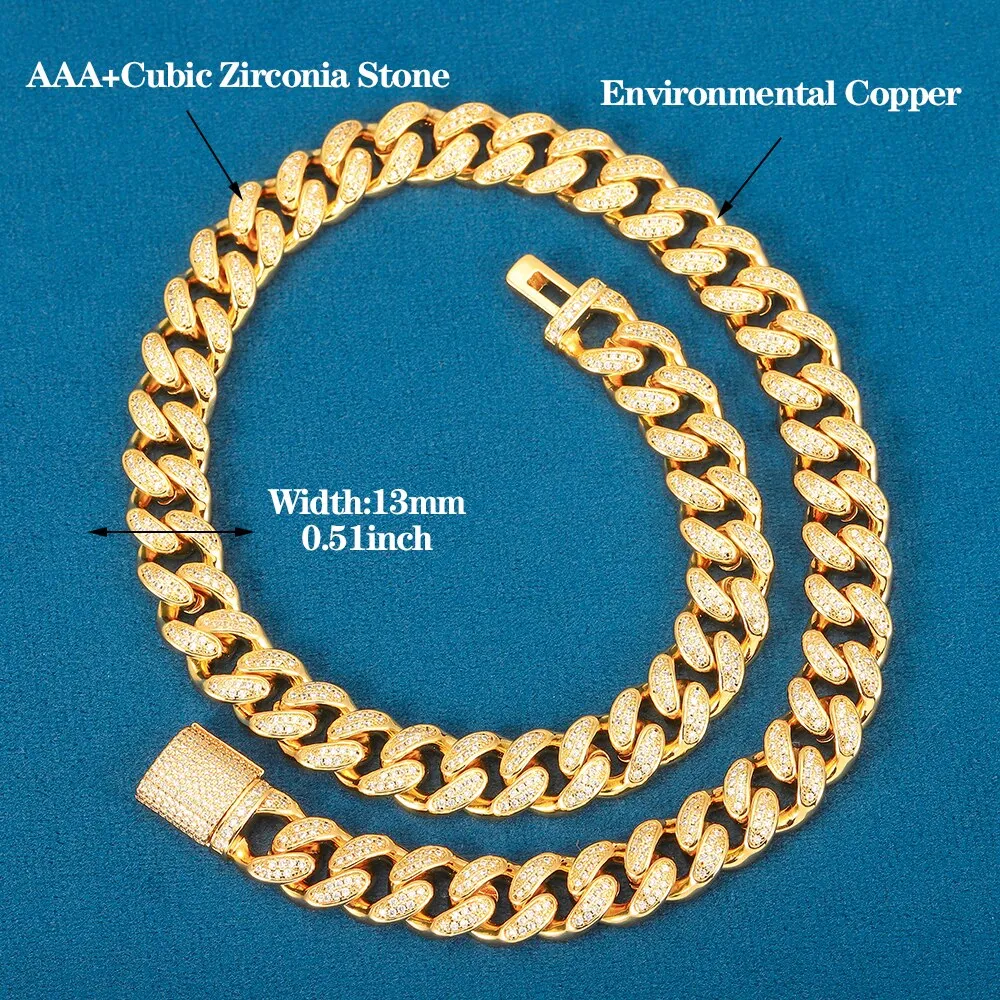 12mm Miami Prong Cuban Chain Necklace