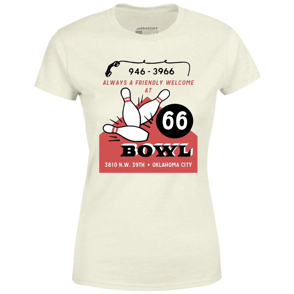 66 Bowl - Oklahoma City, OK - Vintage Bowling Alley - Women's T-Shirt