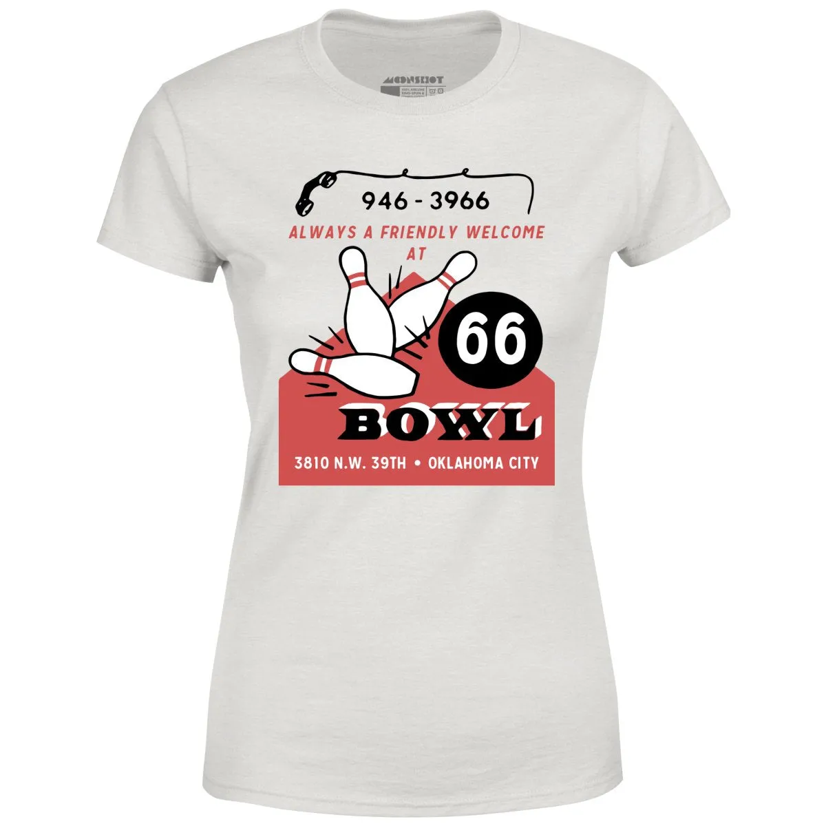 66 Bowl - Oklahoma City, OK - Vintage Bowling Alley - Women's T-Shirt