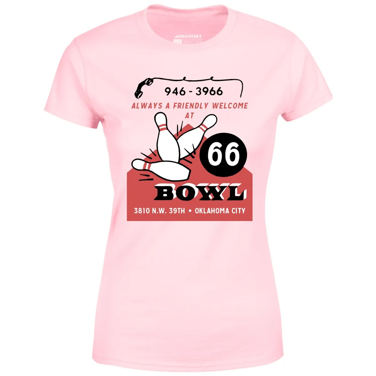 66 Bowl - Oklahoma City, OK - Vintage Bowling Alley - Women's T-Shirt