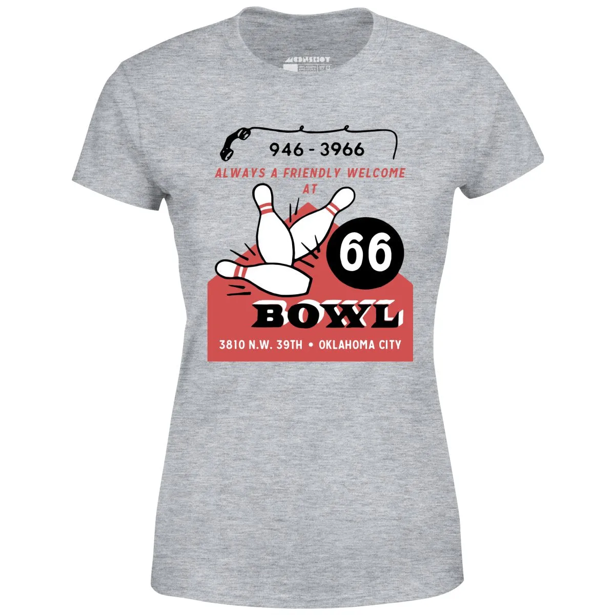 66 Bowl - Oklahoma City, OK - Vintage Bowling Alley - Women's T-Shirt