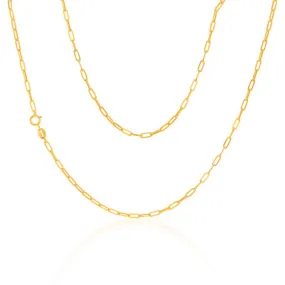 9ct Yellow Gold Small Paperclip 45cm Chain