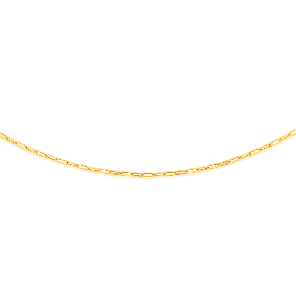 9ct Yellow Gold Small Paperclip 45cm Chain