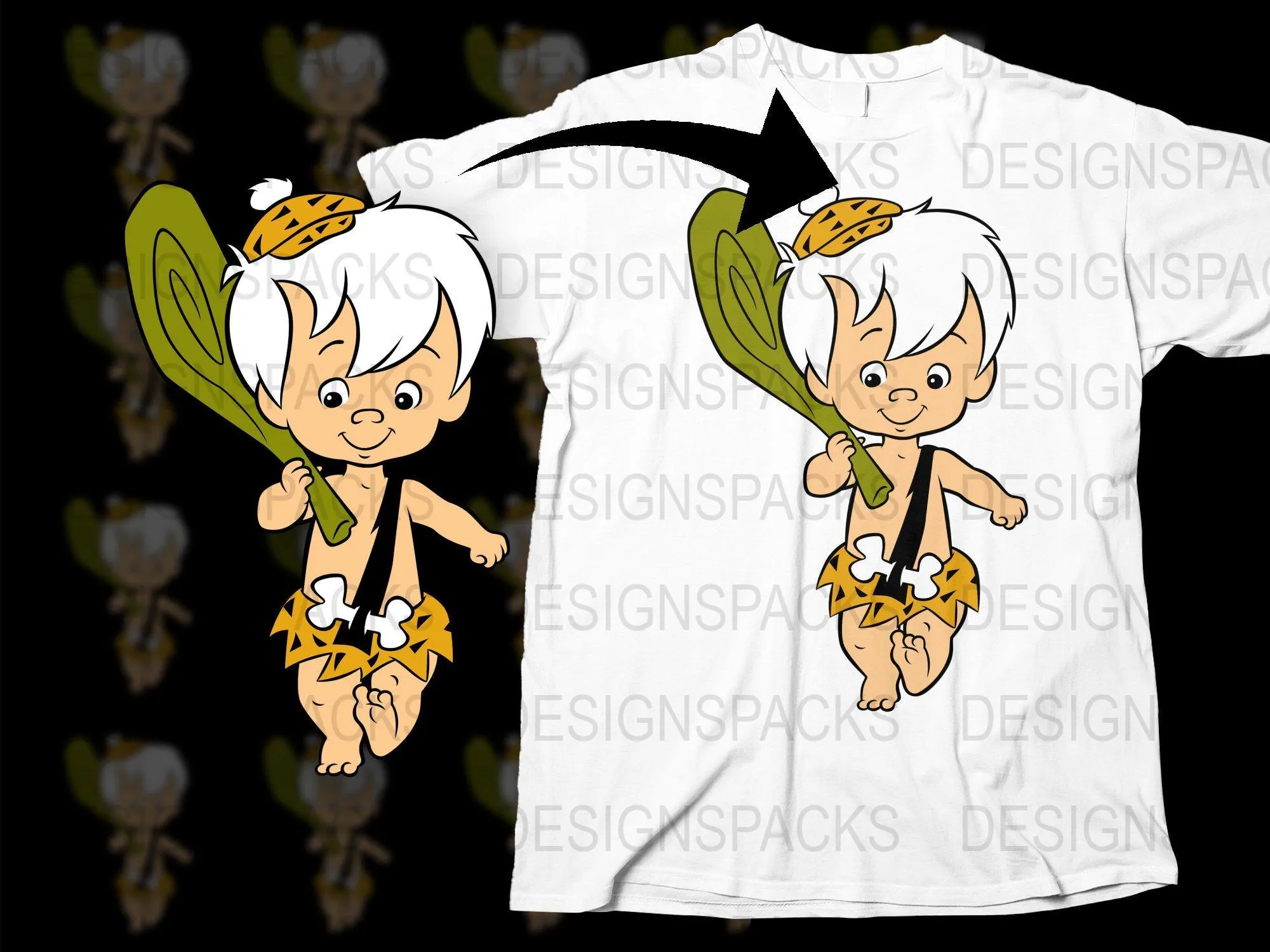 Adorable Pebbles Flintstone Toddler Png Digital Download