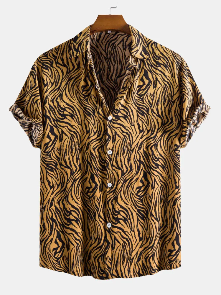 Animal Texture Cotton Shirts