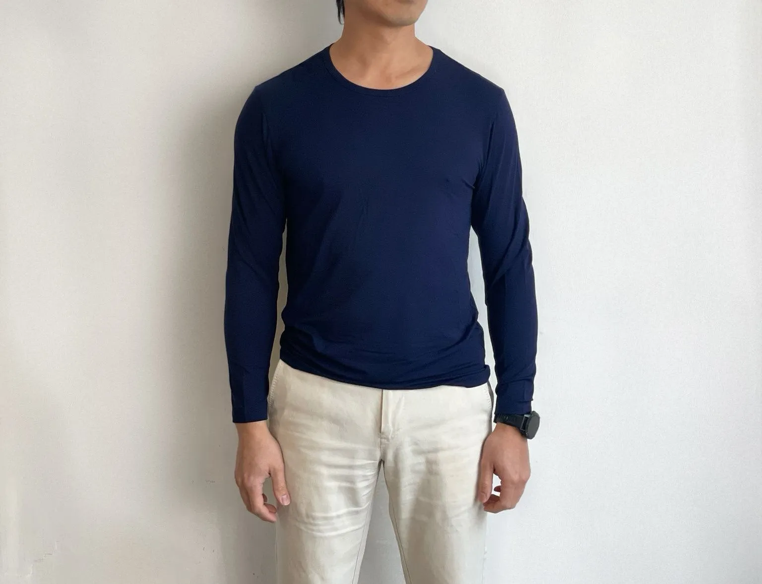 Bamboa Men's Bamboo Round Neck Long Sleeve Tee