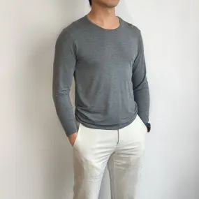 Bamboa Men's Bamboo Round Neck Long Sleeve Tee
