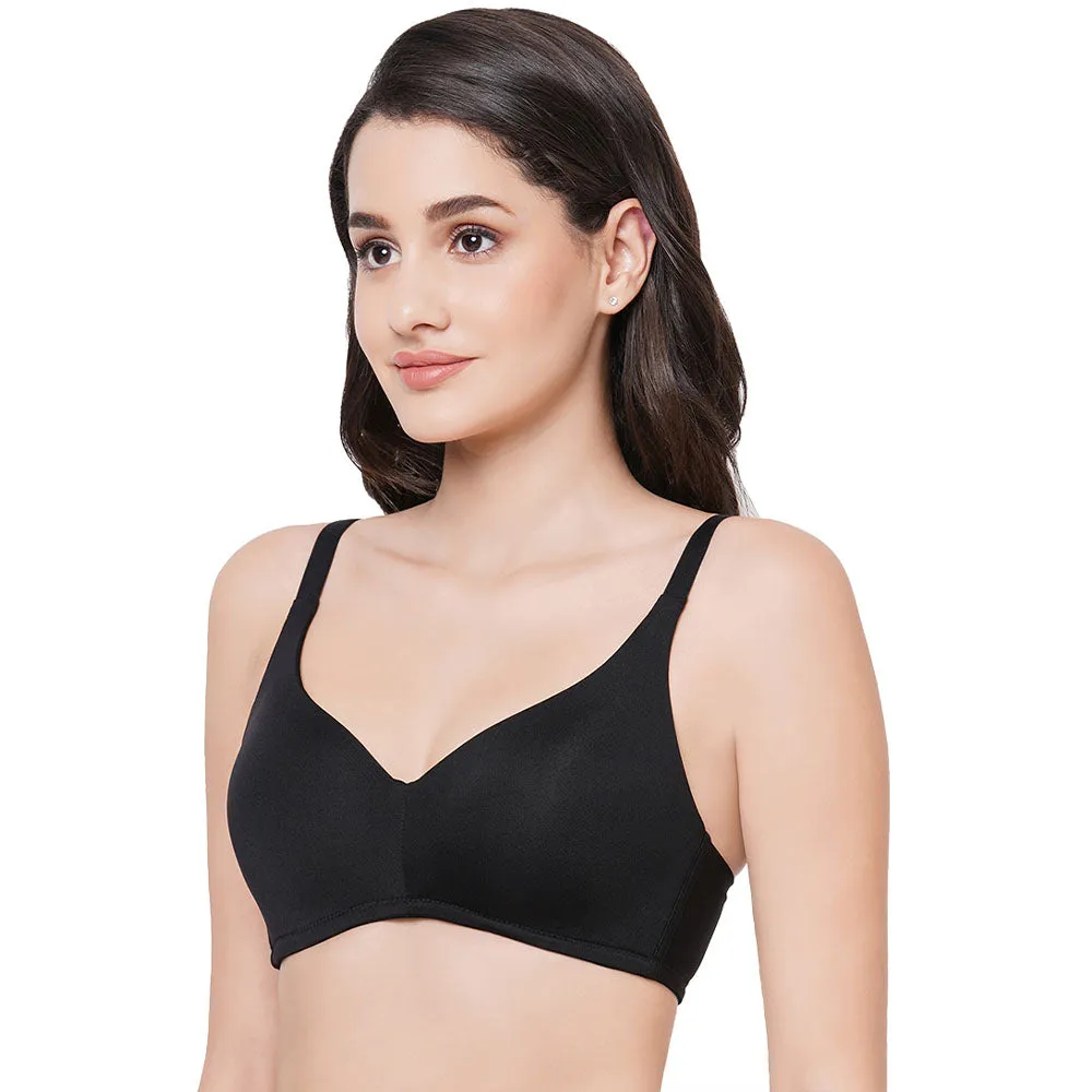 Basic Mold Padded Non Wired Full Coverage Everyday T-Shirt Bra - Black