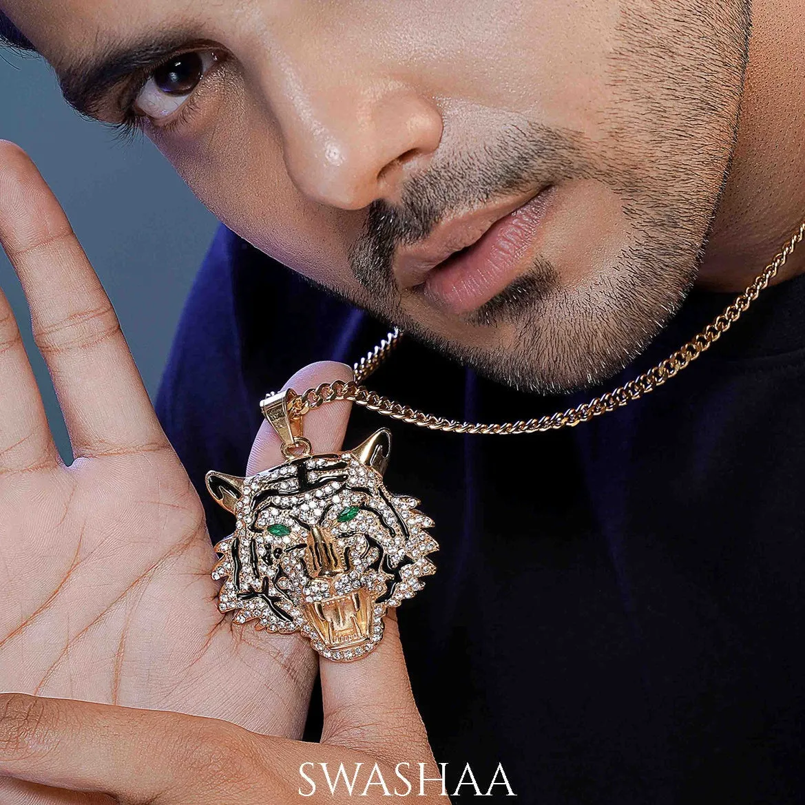 Birendra 18K Gold Plated Men's Chain Pendant