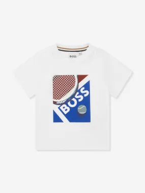 BOSS Baby Boys Tennis Logo T-Shirt In White