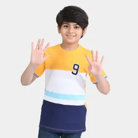 Boys Cotton PK T-Shirt H/S Cut N Sew-Citrus