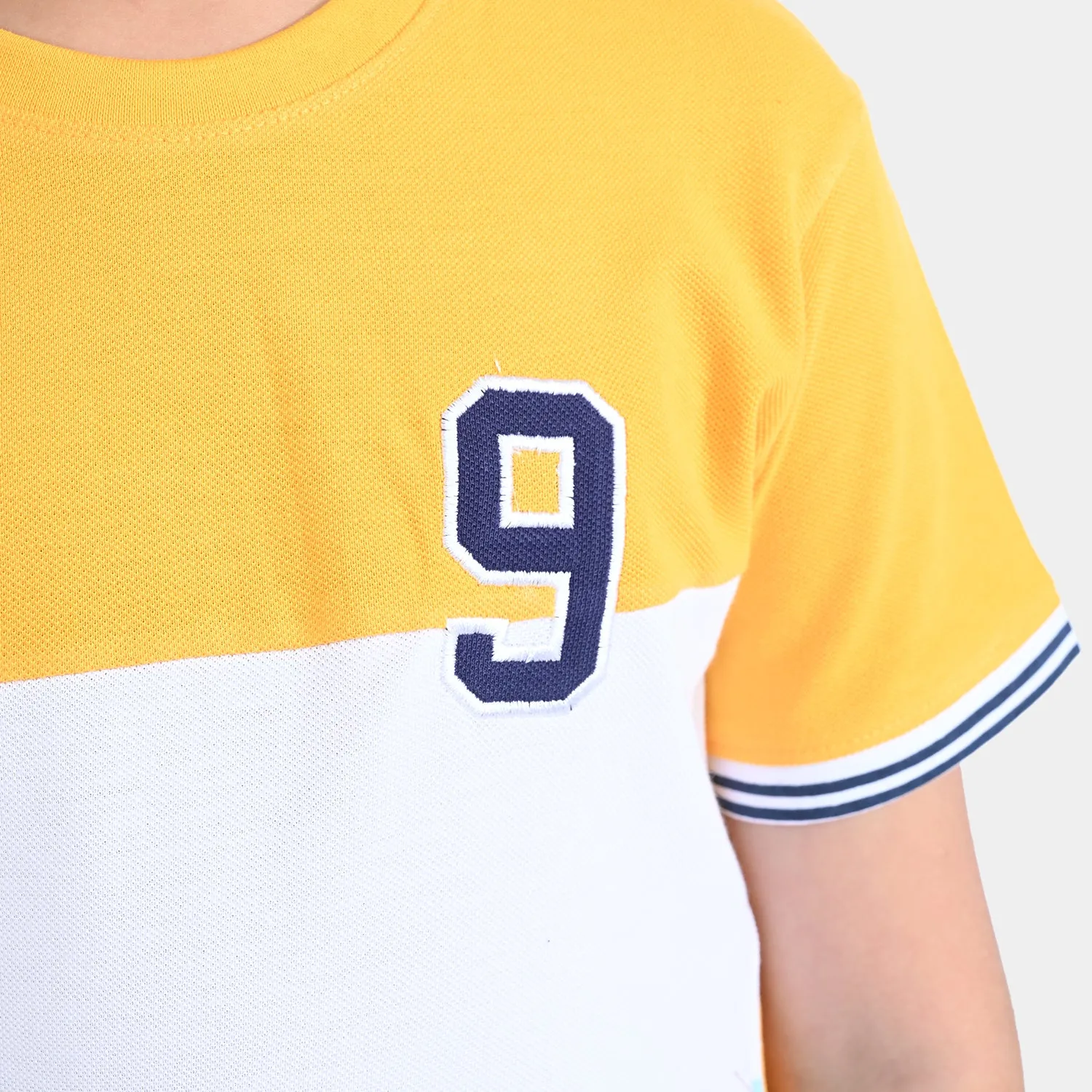 Boys Cotton PK T-Shirt H/S Cut N Sew-Citrus