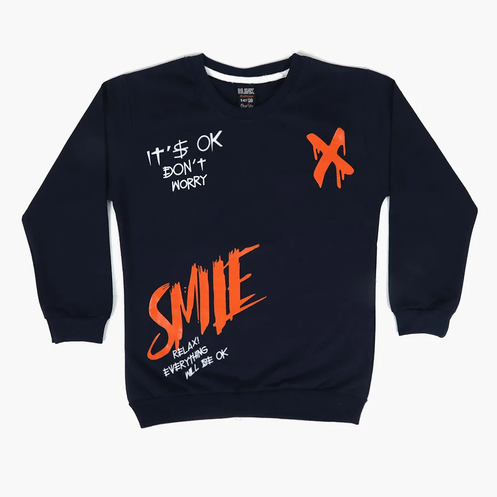 Boys Full Sleeves T-Shirts - Navy Blue