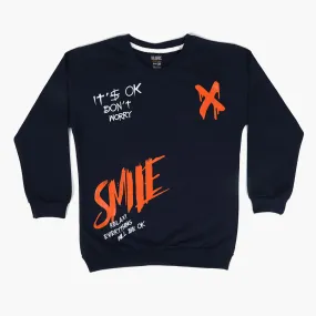 Boys Full Sleeves T-Shirts - Navy Blue