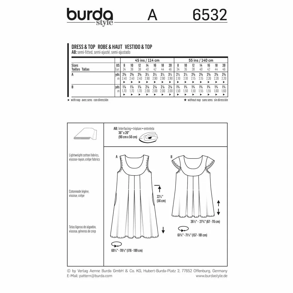BURDA - 6532 Ladies Dress