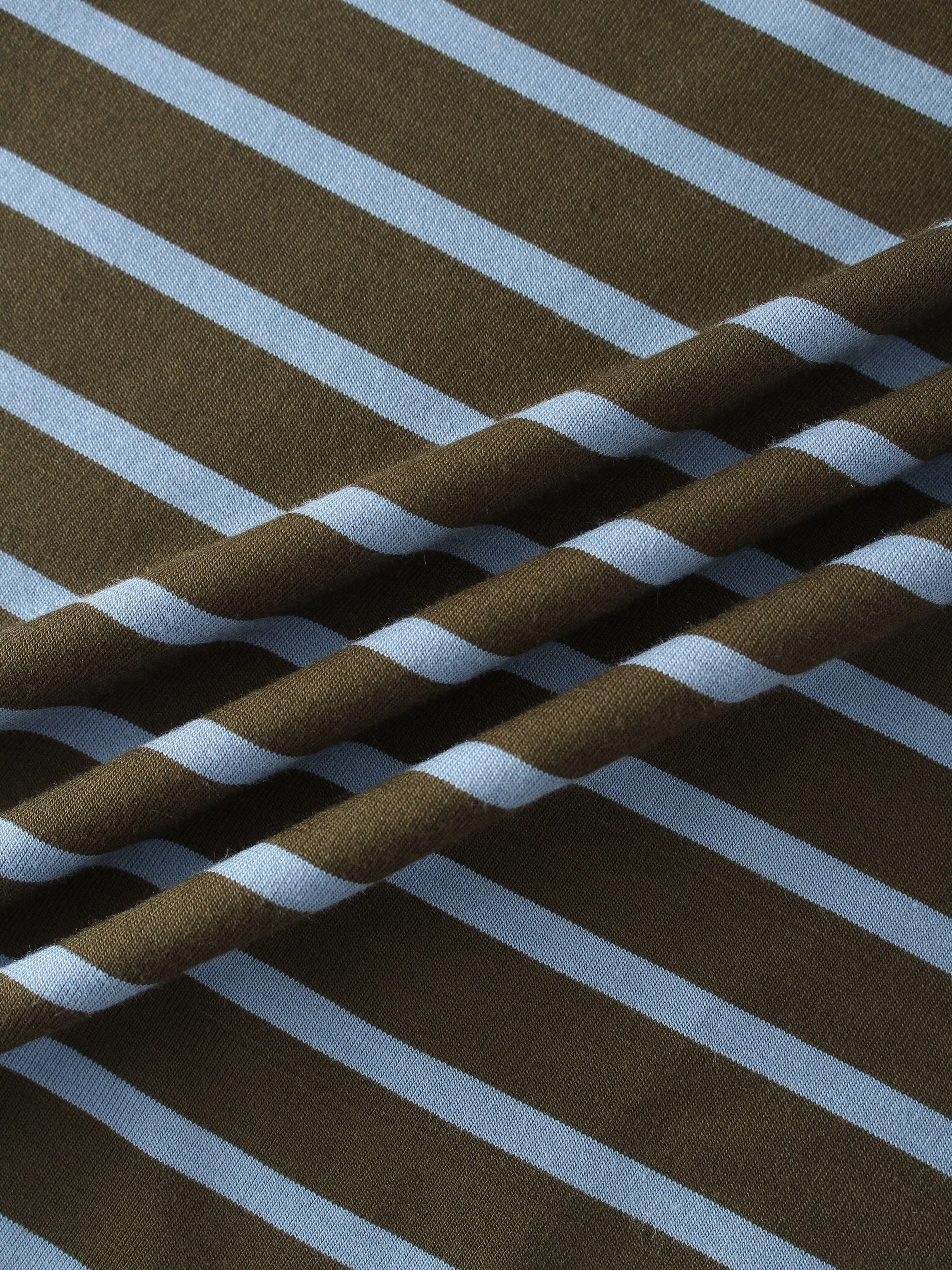 Butter Soft Striped Crew-Olive/Light Blue