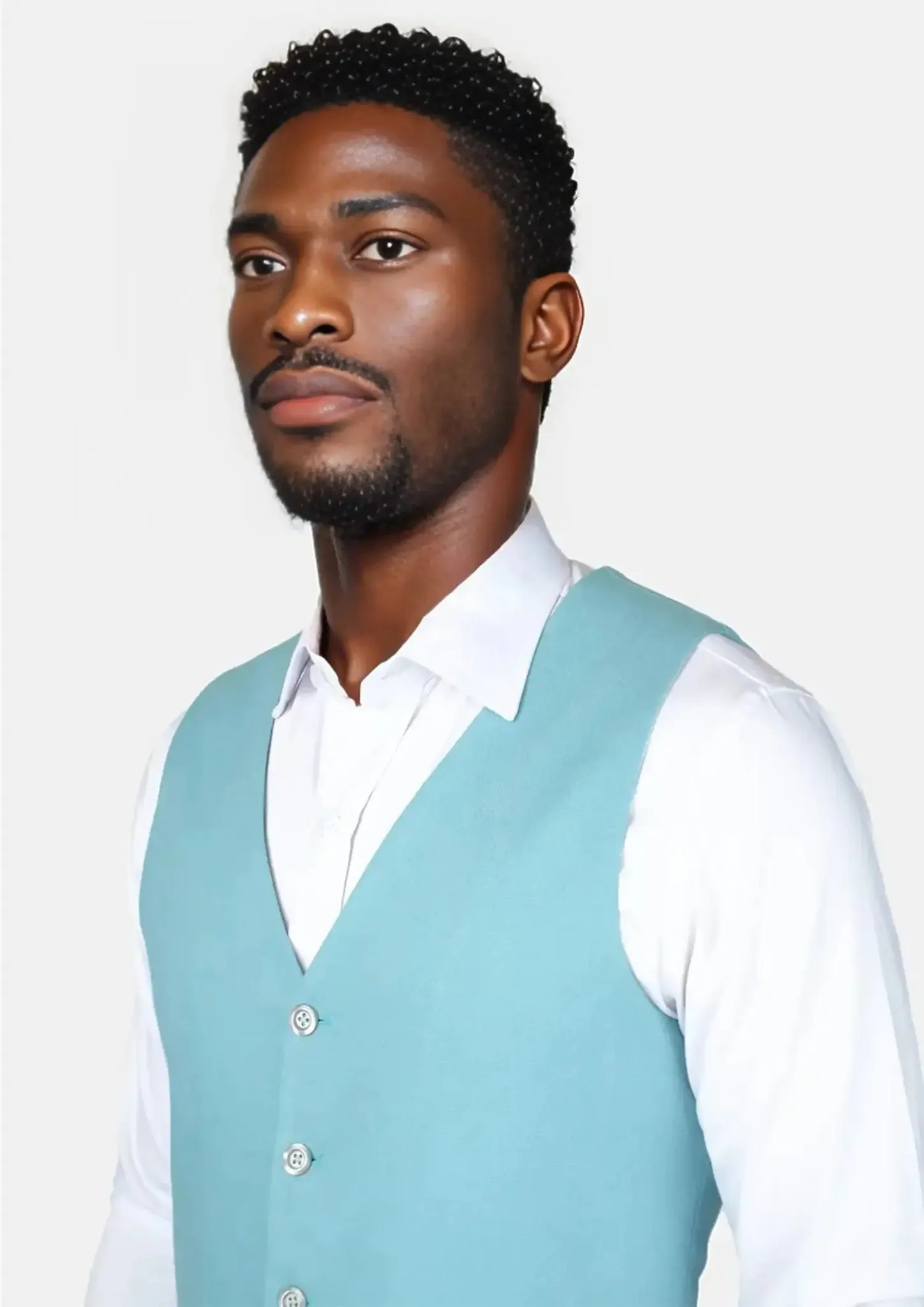 Capri Blue Linen Blend Vest