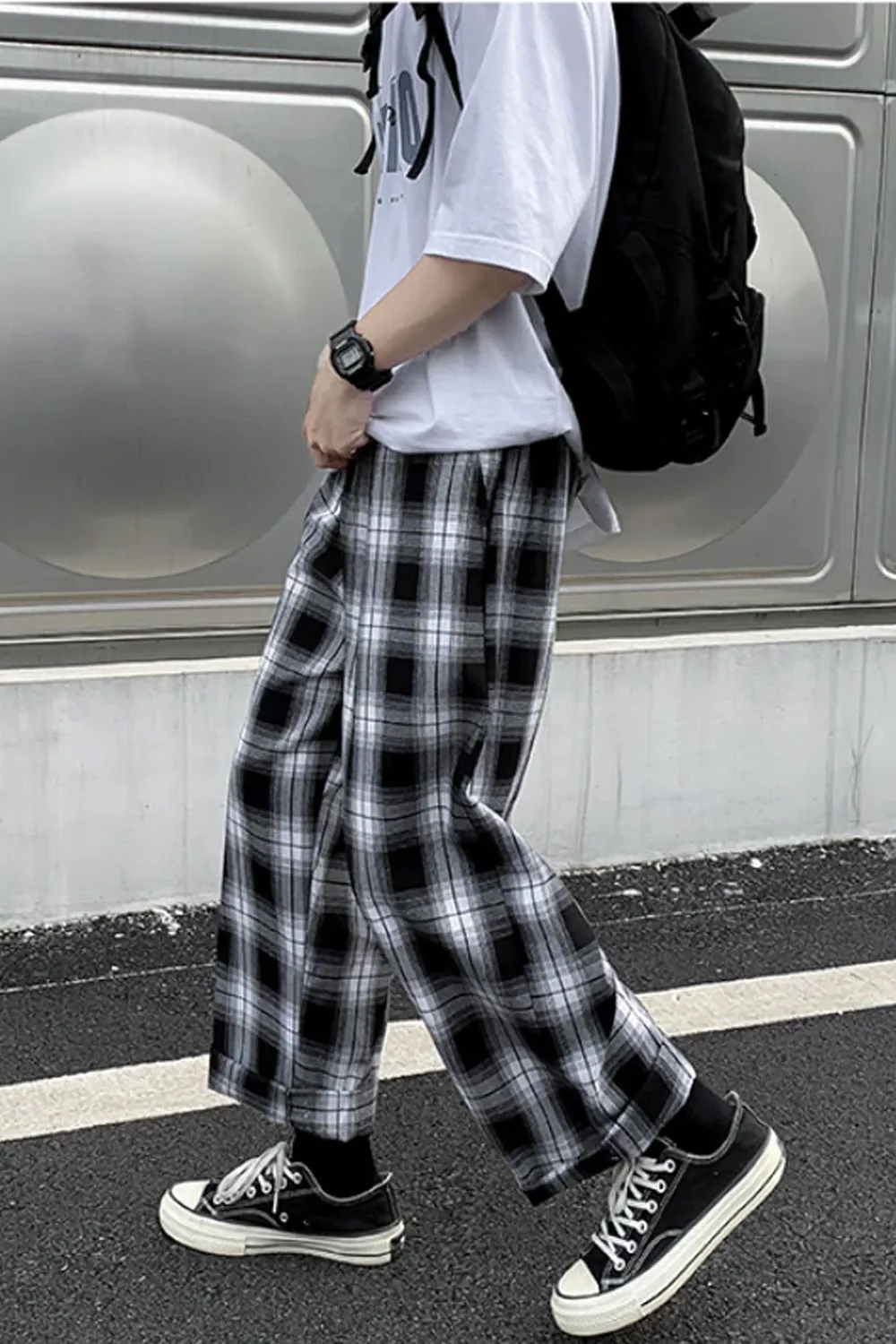 Chicmy-Graduation gift, Coachella Valley Music Festival Look,Retro Plaid Hip Hop Style Loose Pants