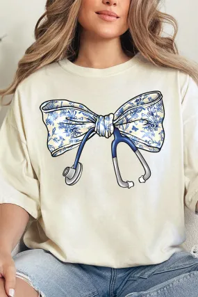 Chinoiserie Stethoscope Bow Comfort Colors Adult Ring-Spun Cotton Tee