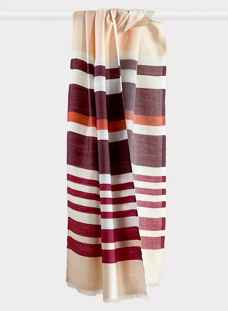 Claret Striped Muffler