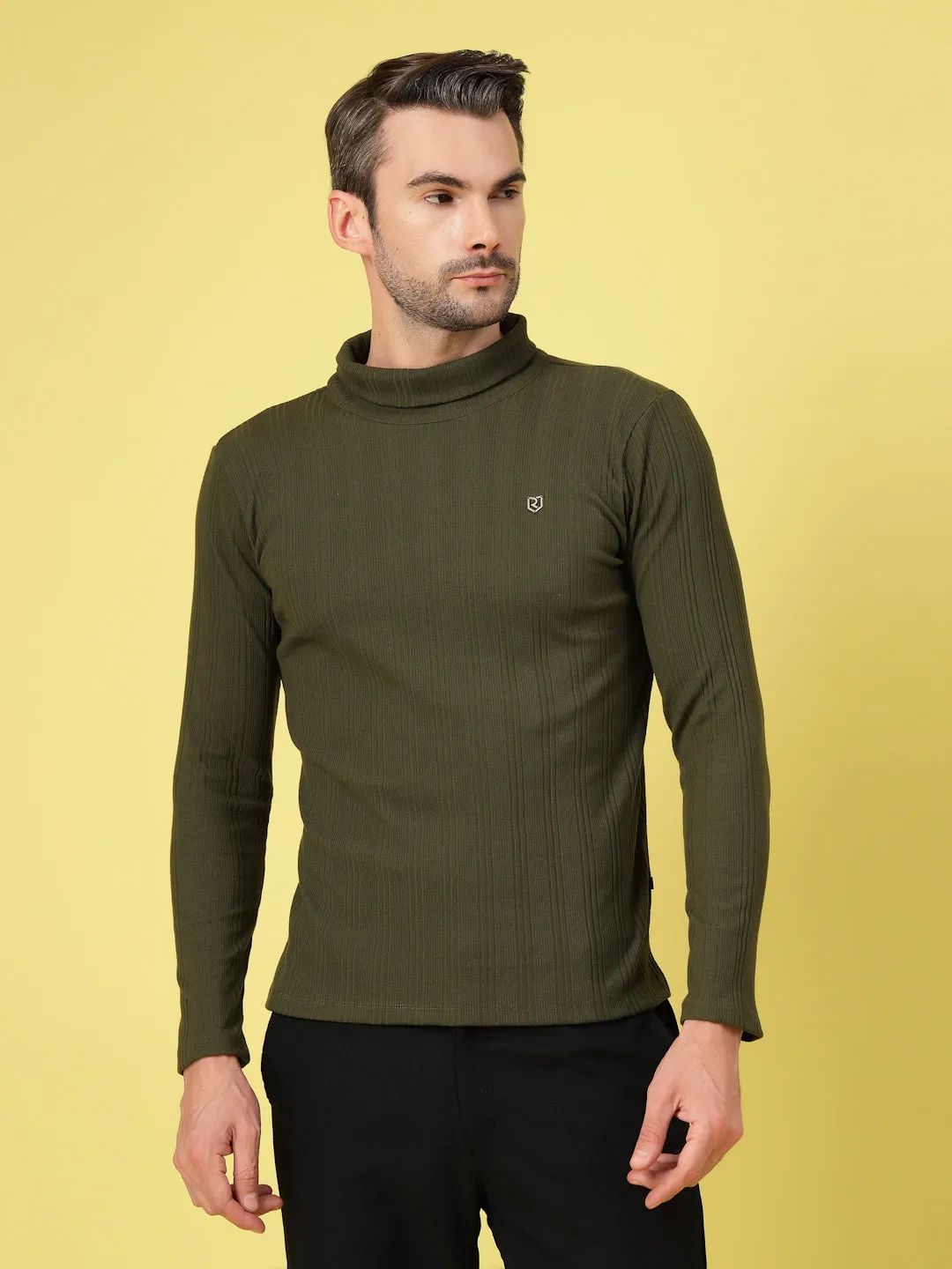 Classic Ribbed Turtleneck T-Shirt