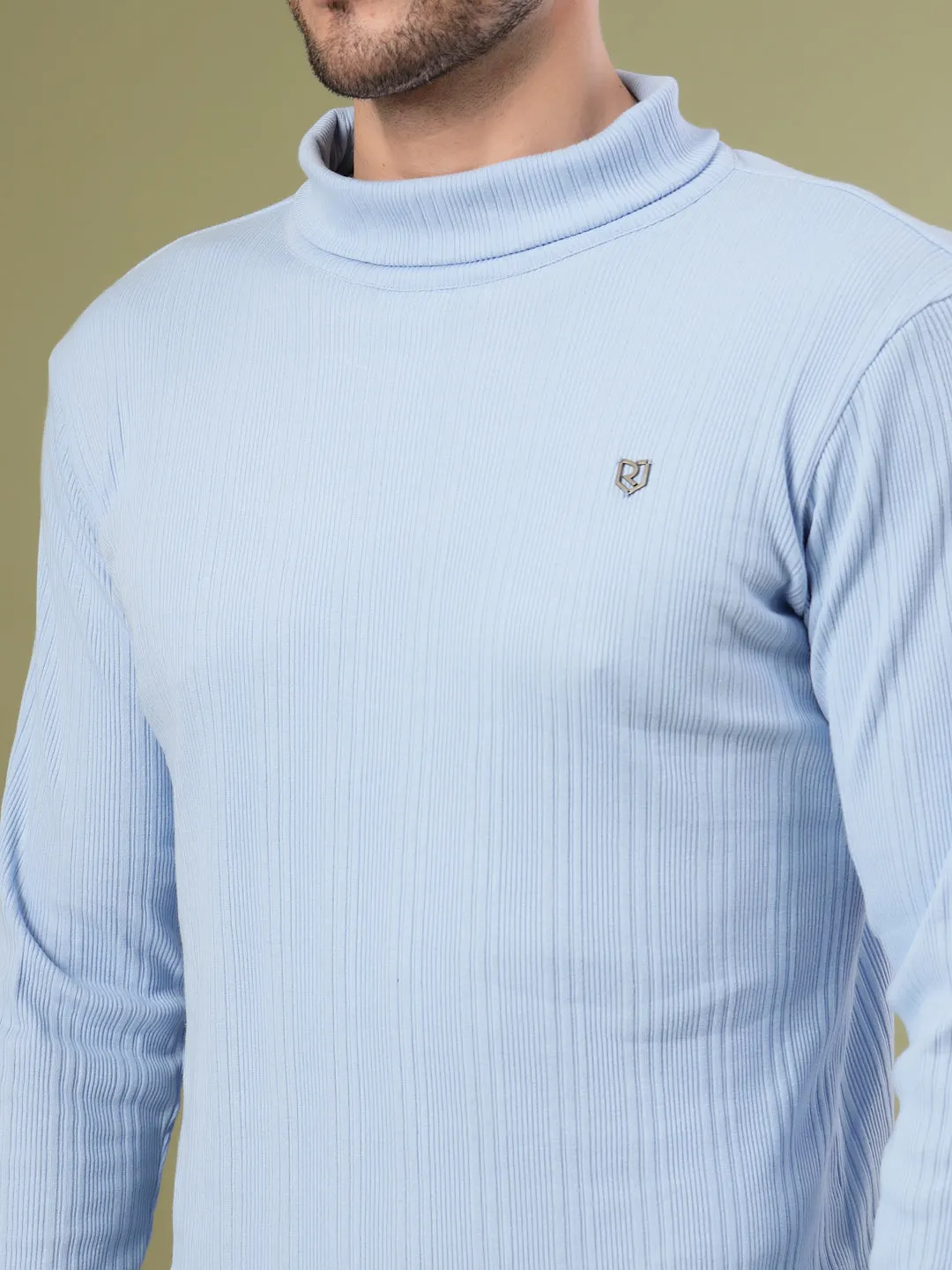 Classic Ribbed Turtleneck T-Shirt