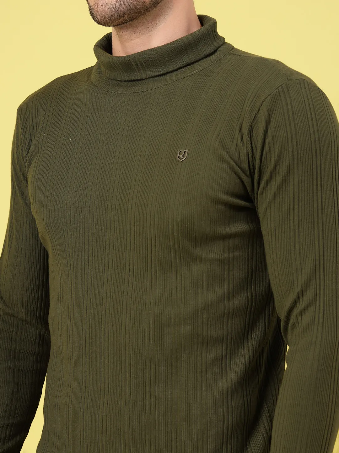 Classic Ribbed Turtleneck T-Shirt