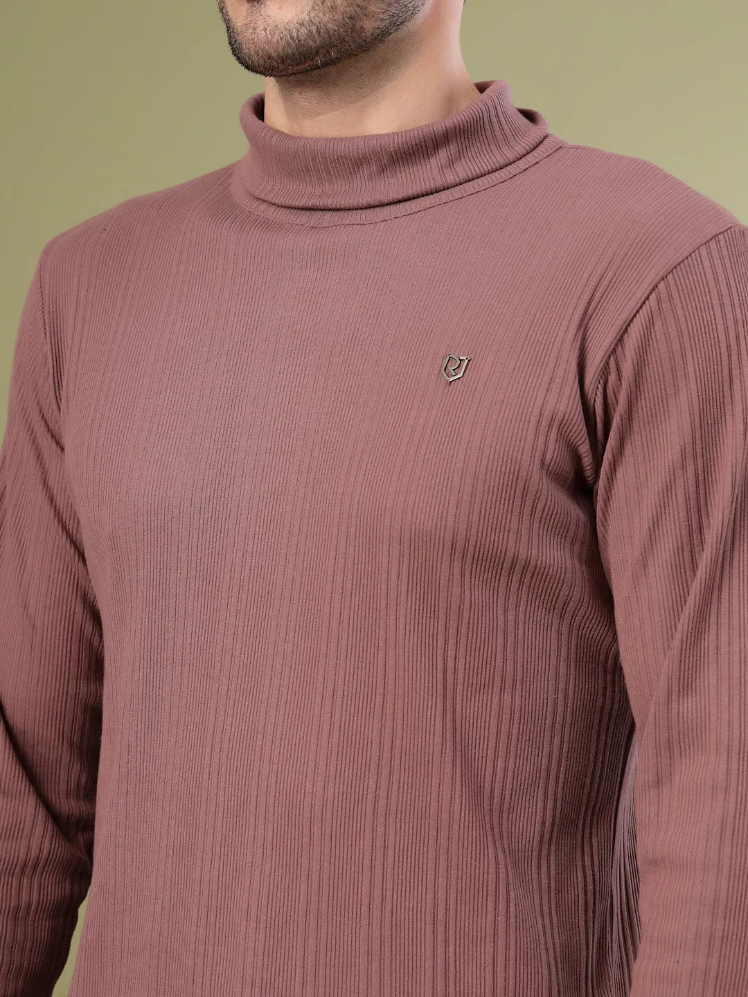 Classic Ribbed Turtleneck T-Shirt