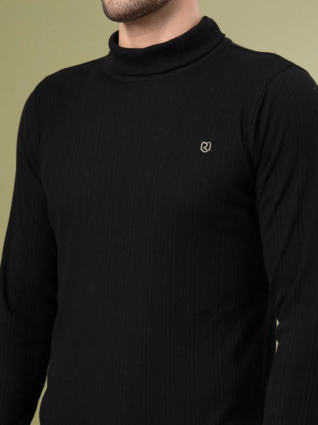Classic Ribbed Turtleneck T-Shirt