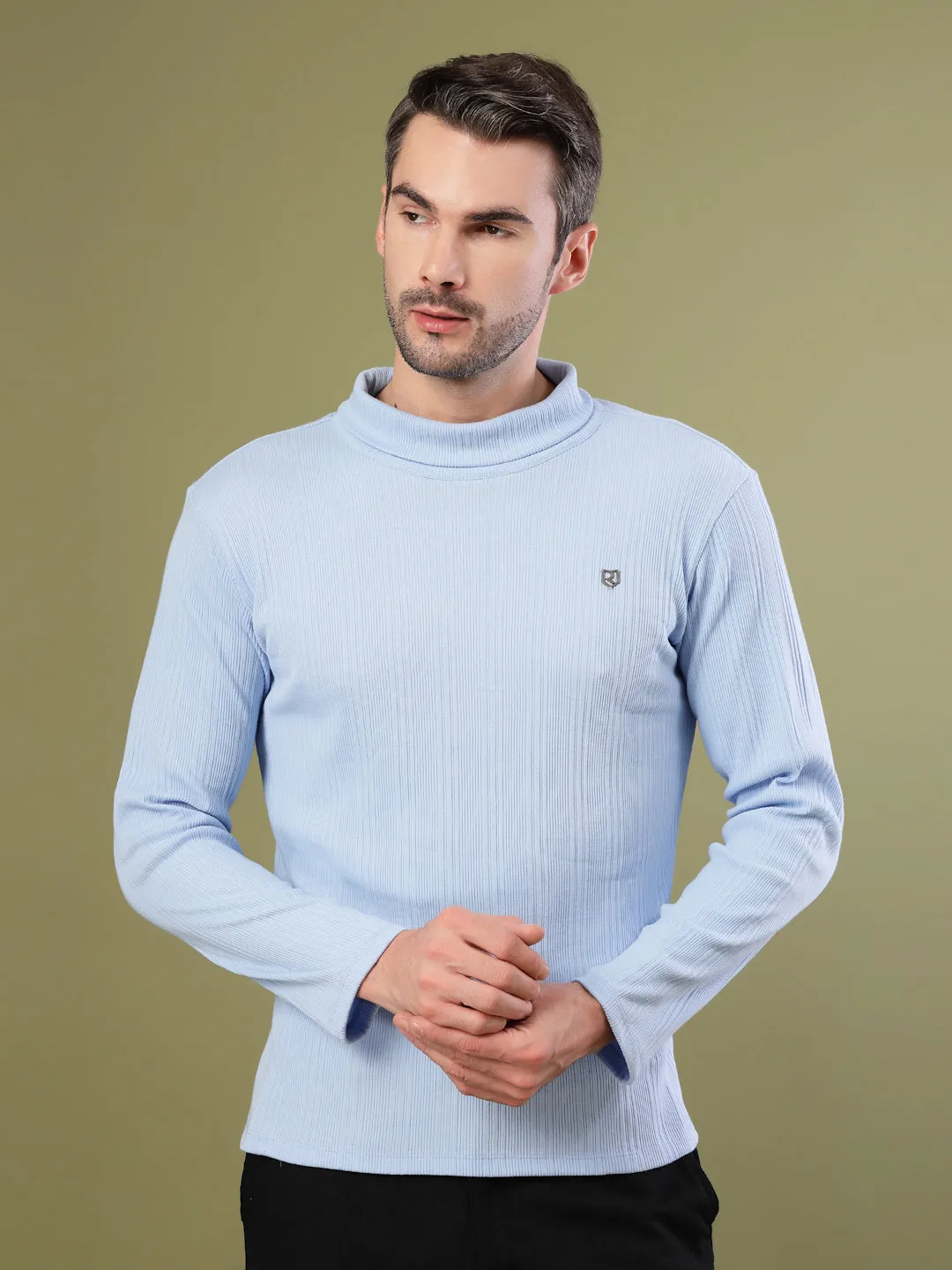 Classic Ribbed Turtleneck T-Shirt