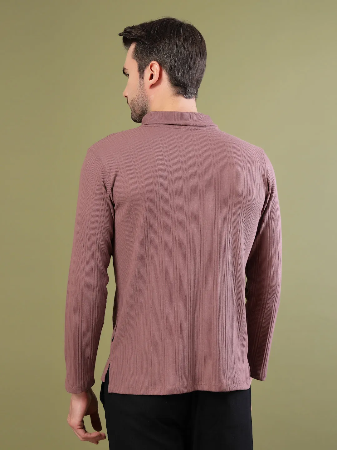 Classic Ribbed Turtleneck T-Shirt