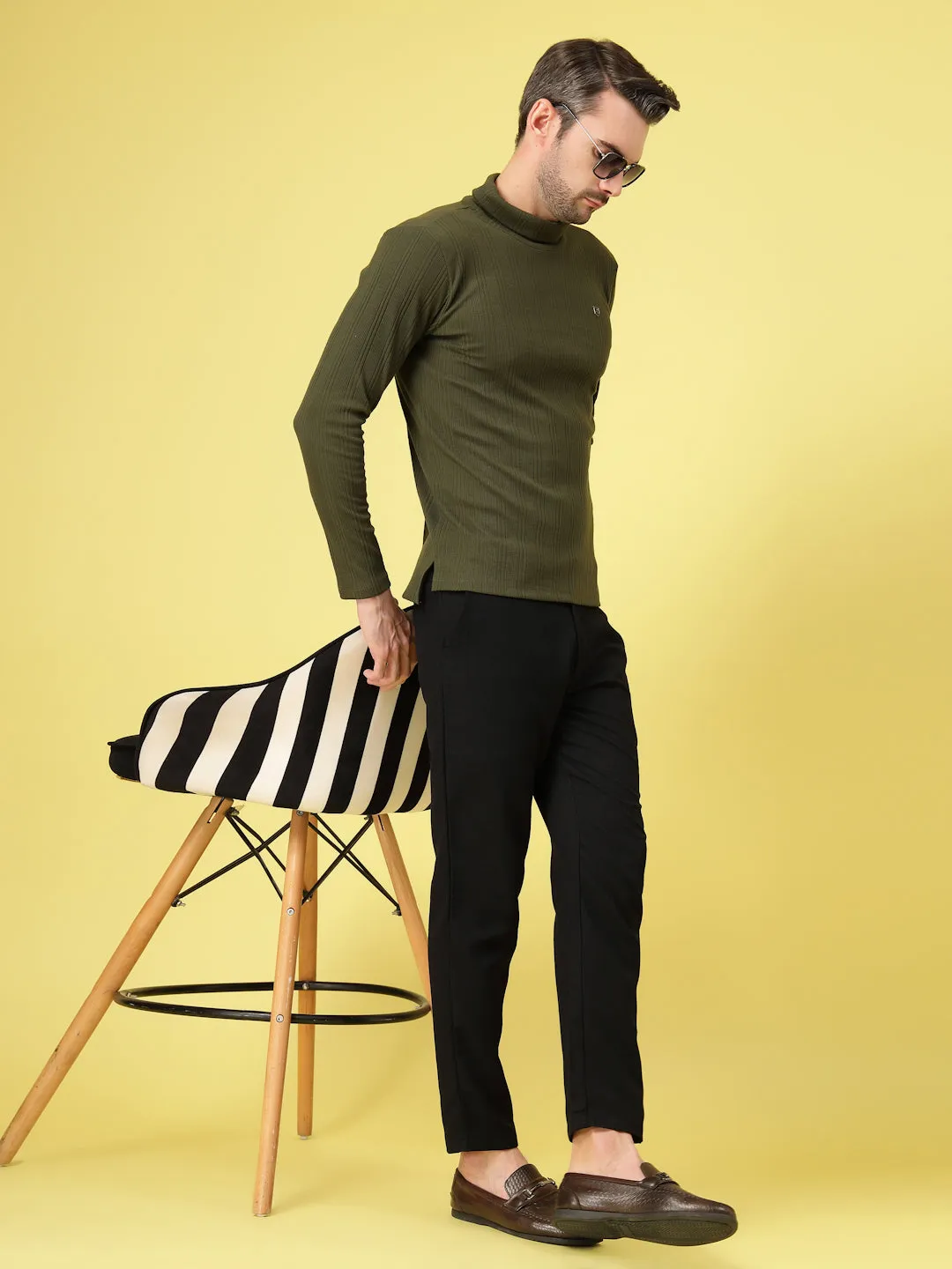 Classic Ribbed Turtleneck T-Shirt
