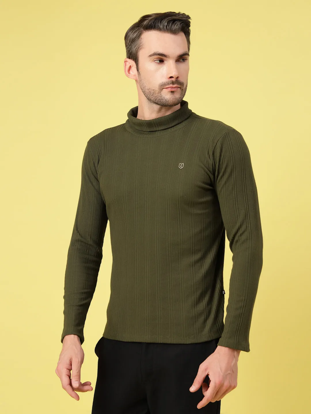 Classic Ribbed Turtleneck T-Shirt