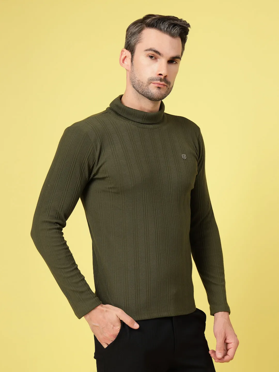 Classic Ribbed Turtleneck T-Shirt