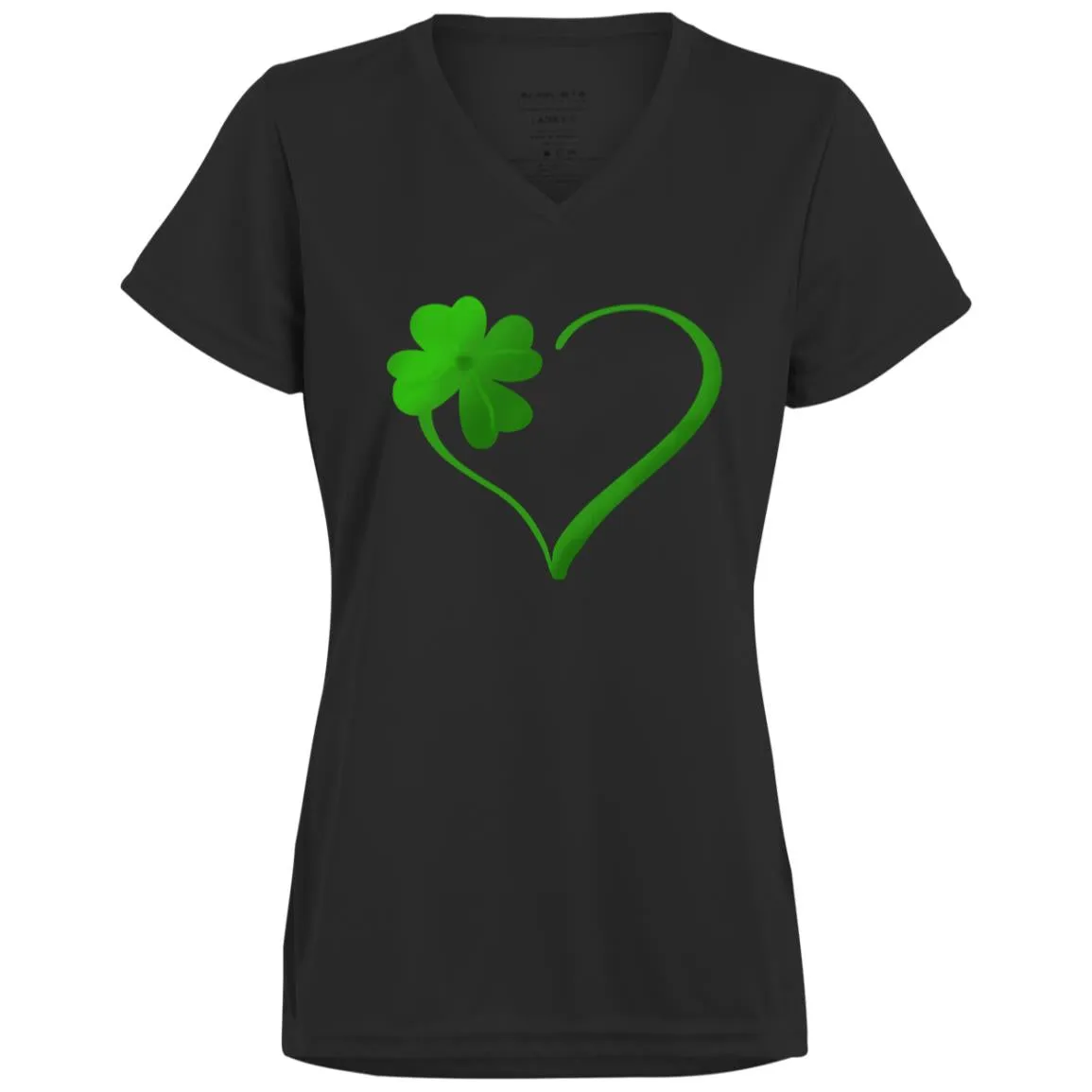 Clover Heart -- Ladies’ Moisture-Wicking V-Neck Tee