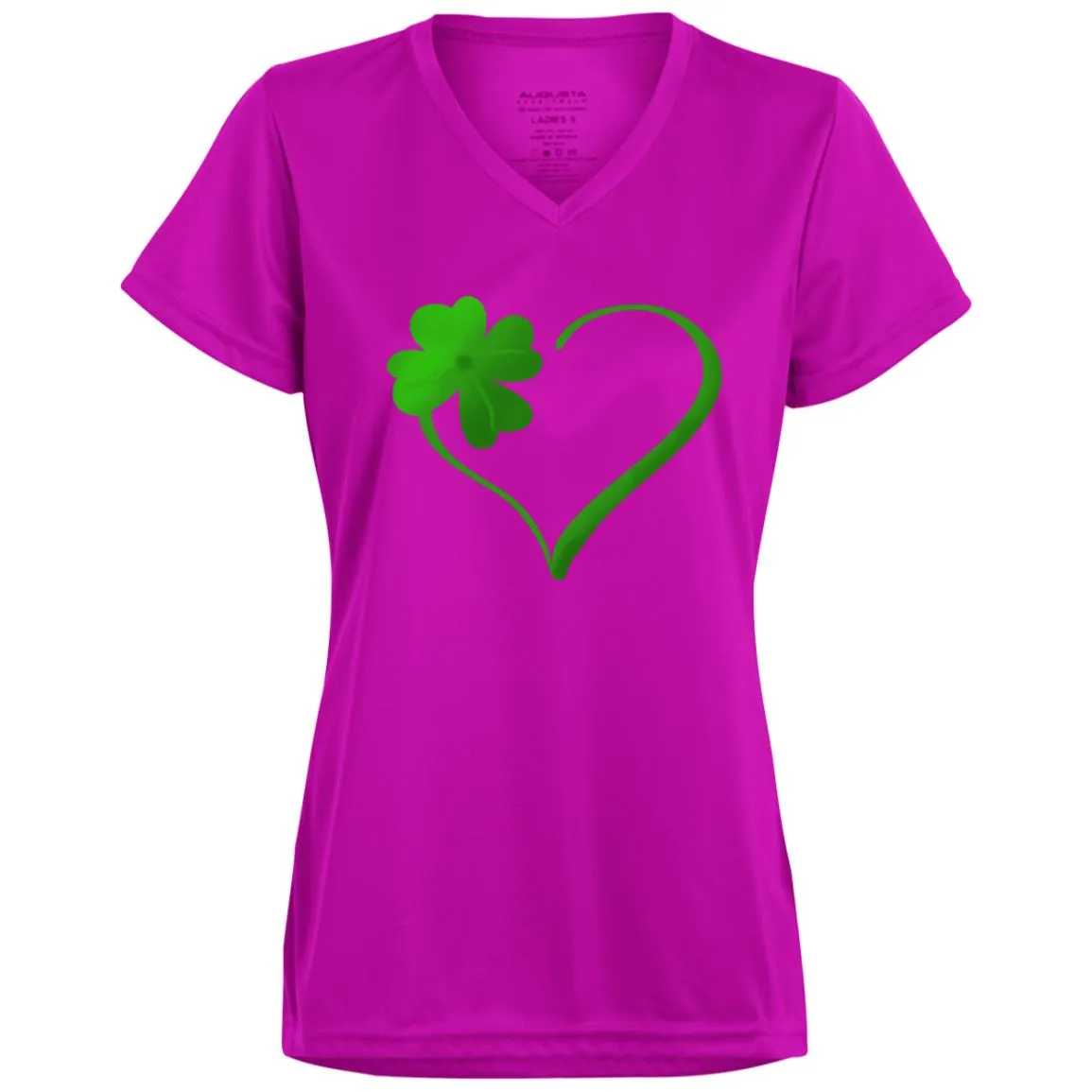 Clover Heart -- Ladies’ Moisture-Wicking V-Neck Tee