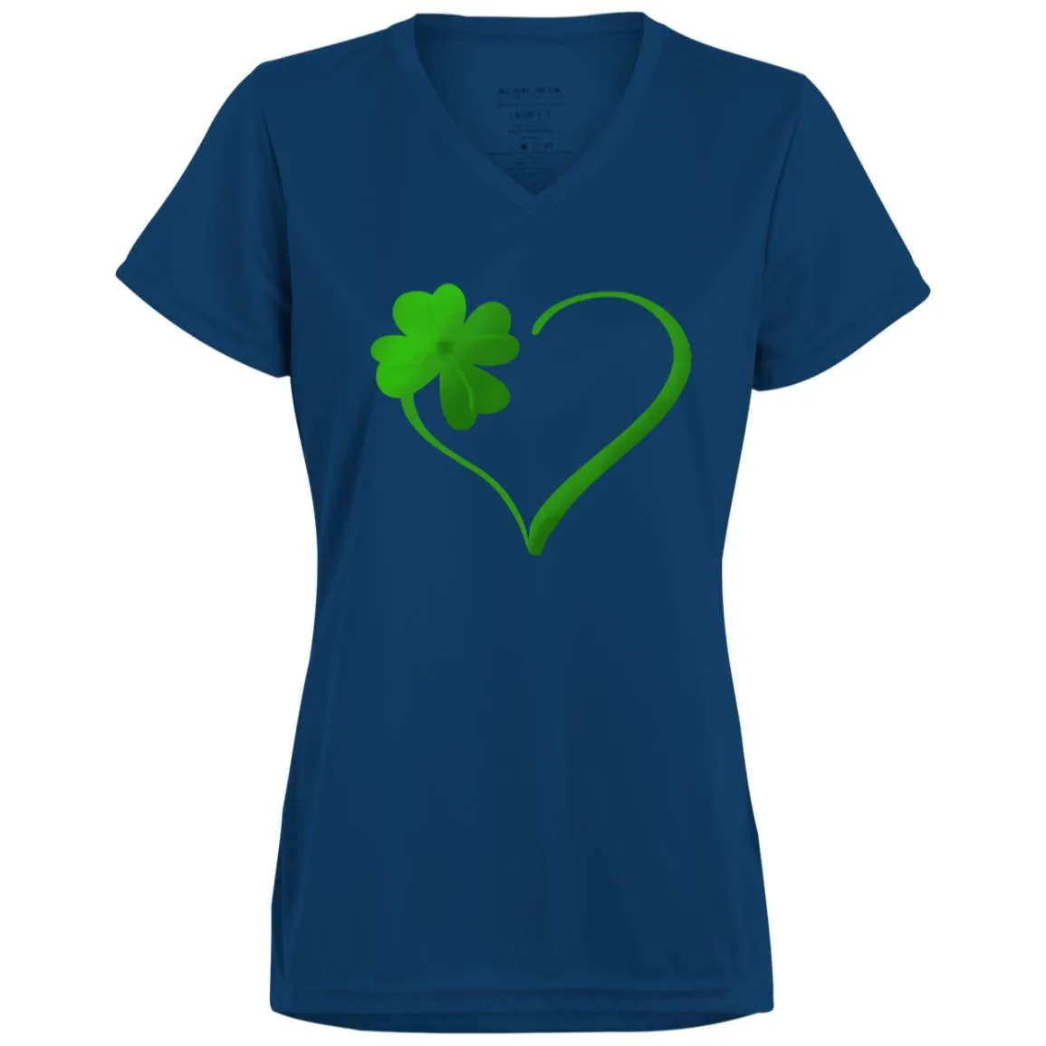 Clover Heart -- Ladies’ Moisture-Wicking V-Neck Tee