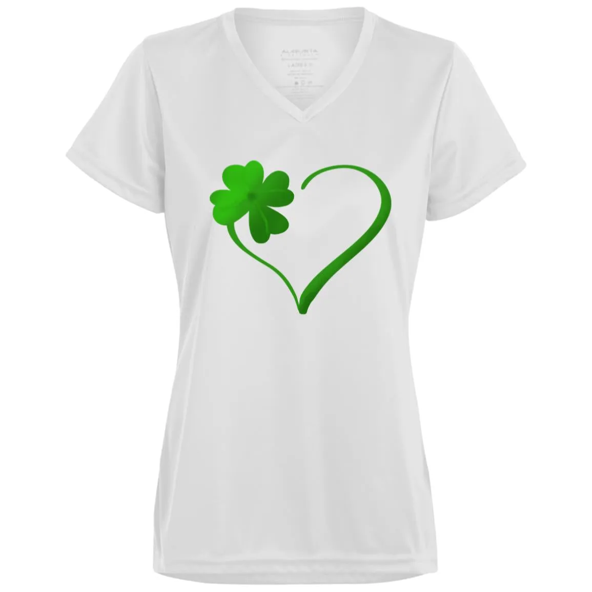 Clover Heart -- Ladies’ Moisture-Wicking V-Neck Tee