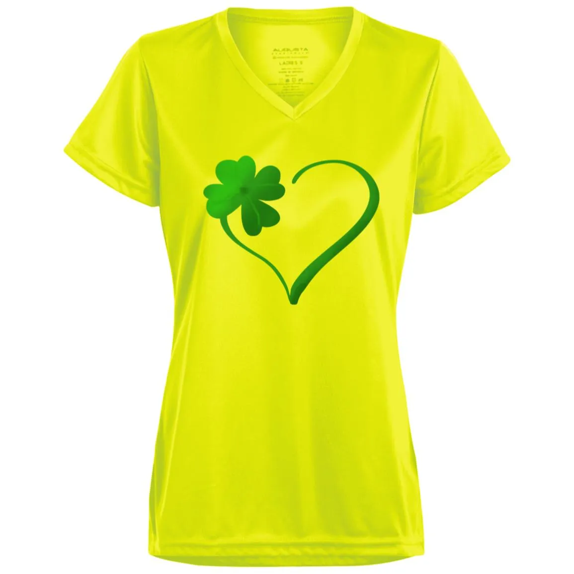 Clover Heart -- Ladies’ Moisture-Wicking V-Neck Tee