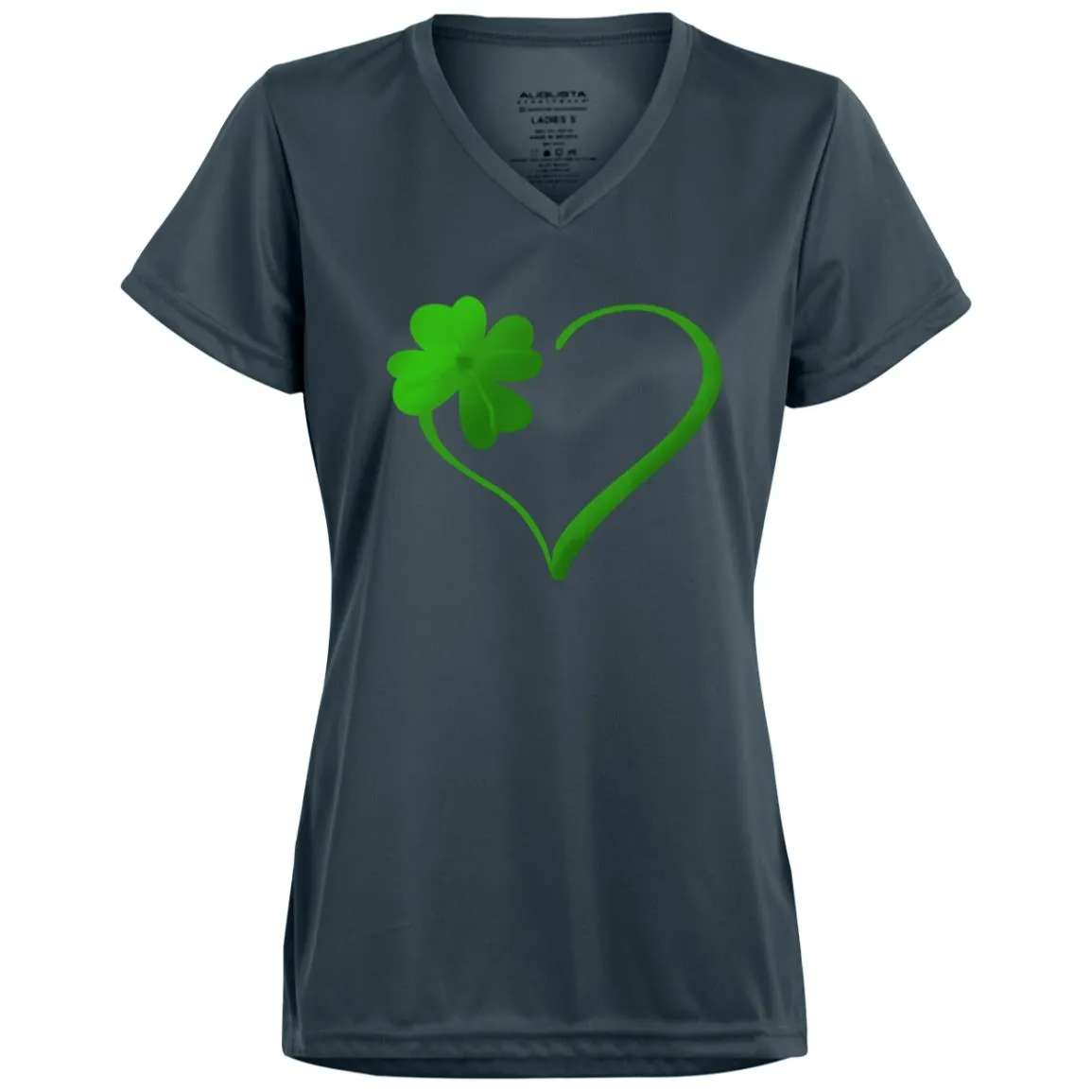 Clover Heart -- Ladies’ Moisture-Wicking V-Neck Tee