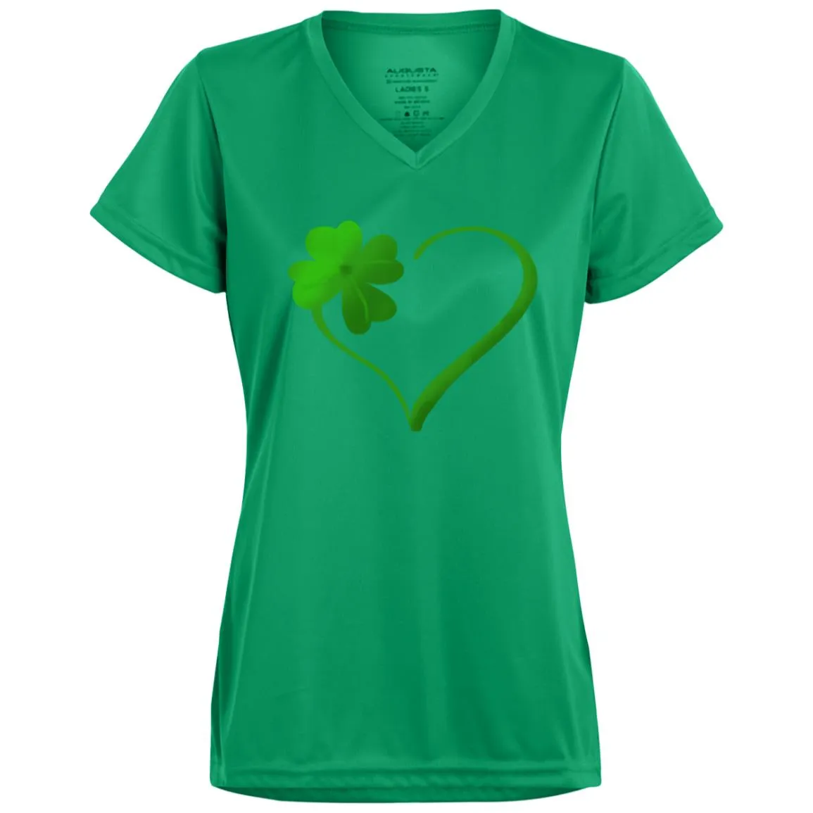 Clover Heart -- Ladies’ Moisture-Wicking V-Neck Tee