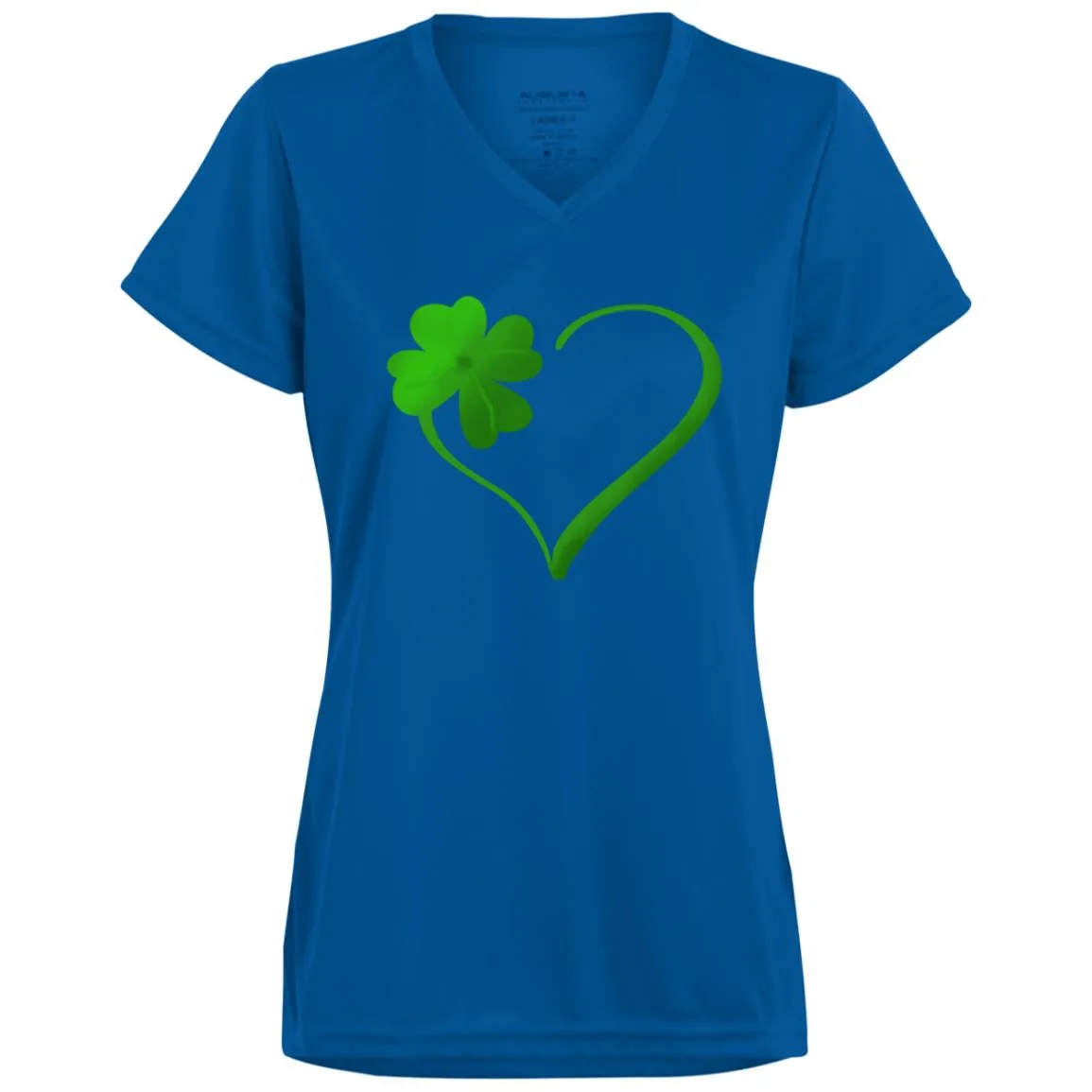 Clover Heart -- Ladies’ Moisture-Wicking V-Neck Tee