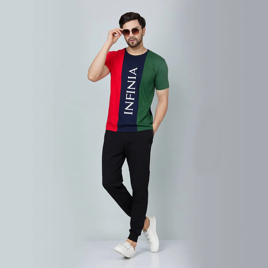 Colour Block T-shirt- Croc navy