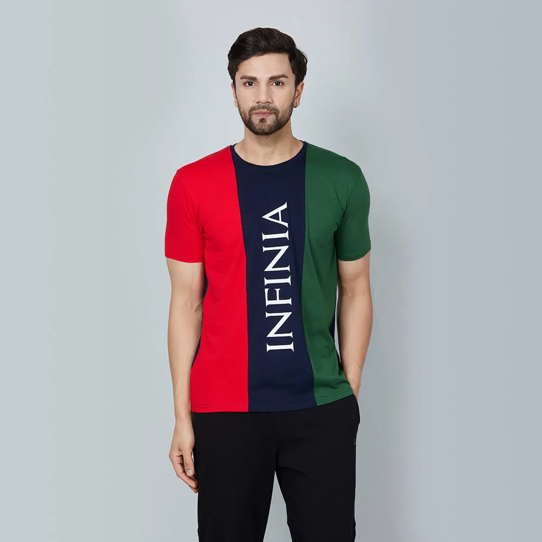 Colour Block T-shirt- Croc navy