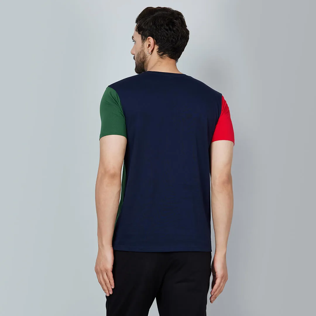 Colour Block T-shirt- Croc navy