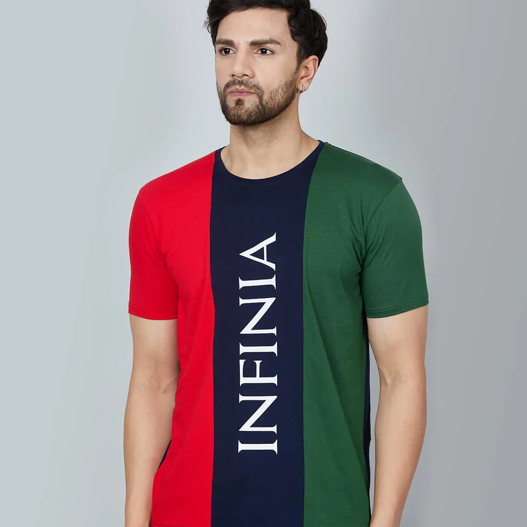 Colour Block T-shirt- Croc navy