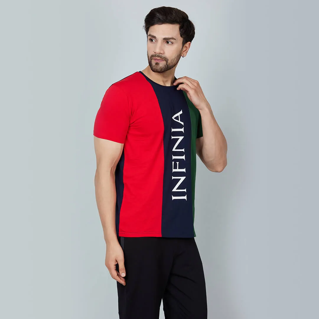 Colour Block T-shirt- Croc navy
