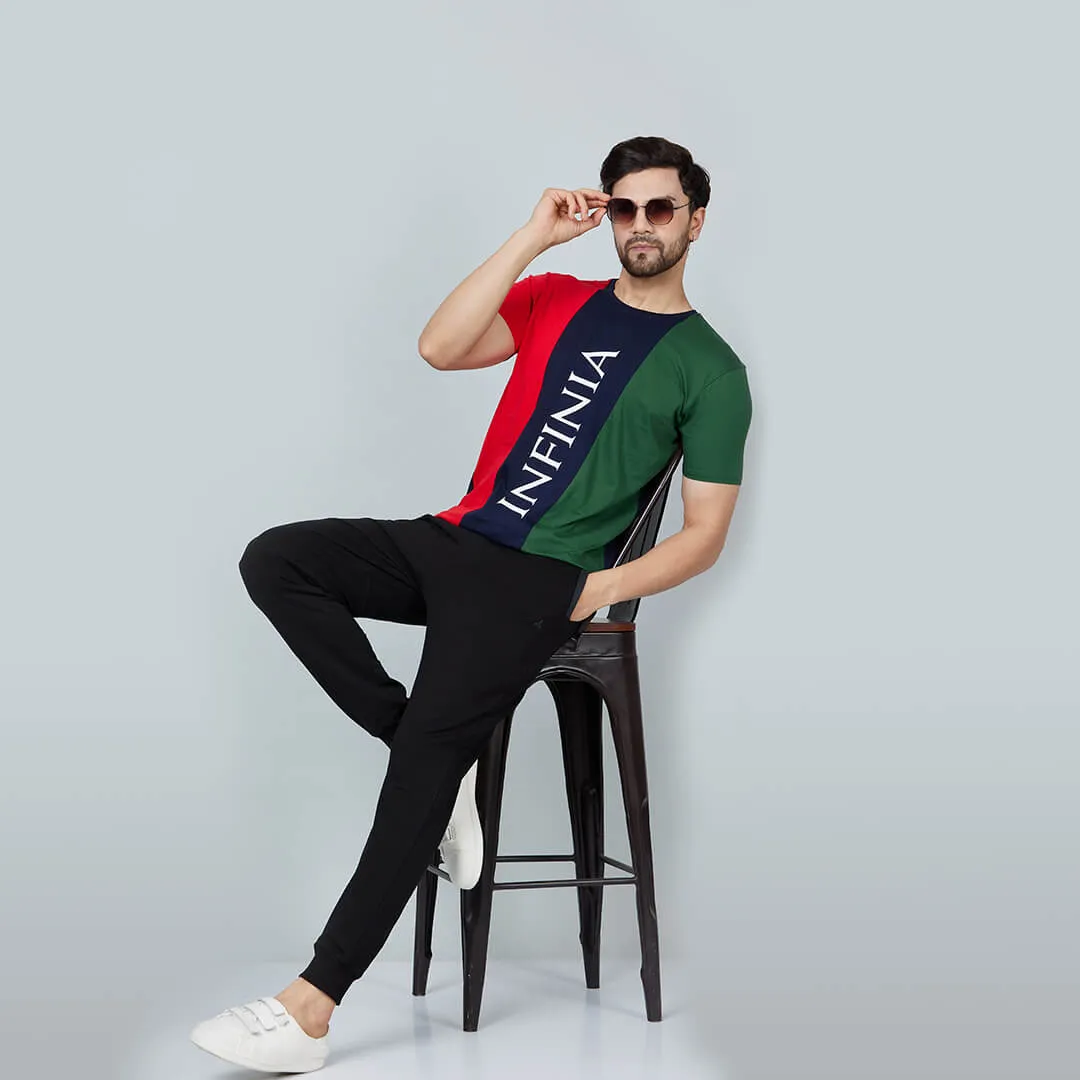 Colour Block T-shirt- Croc navy